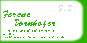 ferenc dornhofer business card