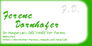 ferenc dornhofer business card